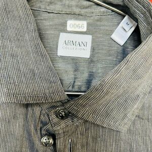 Armani Collezioni Gray Casual Button Down Shirt